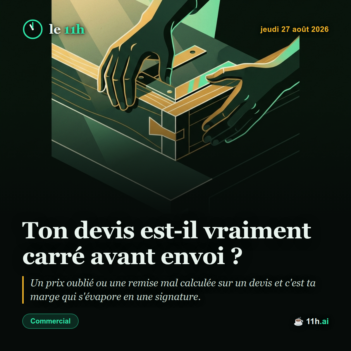 Ton devis est-il vraiment carré avant envoi ? — le 11h du jeudi 27 août 2026