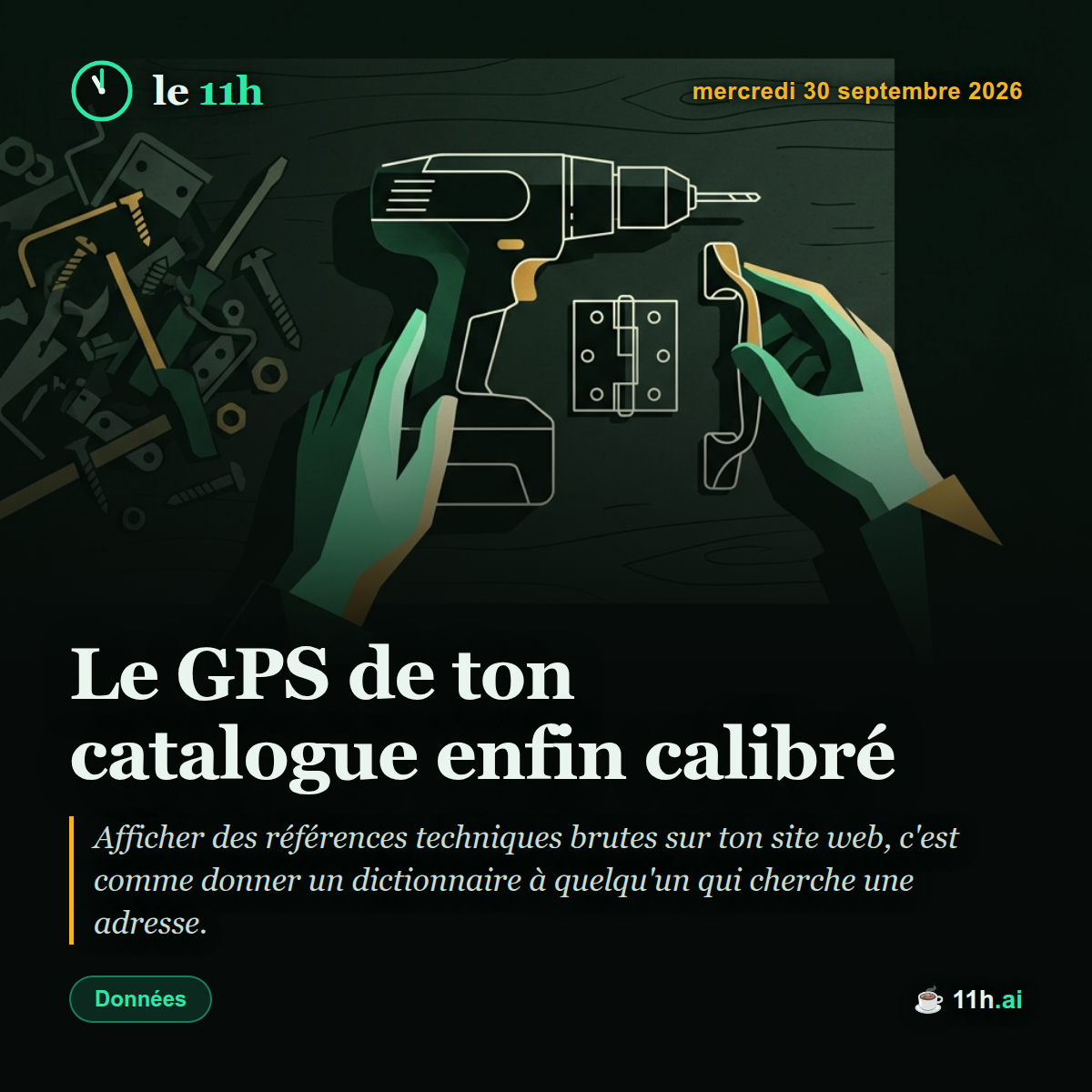 Le GPS de ton catalogue enfin calibré — le 11h du mercredi 30 septembre 2026