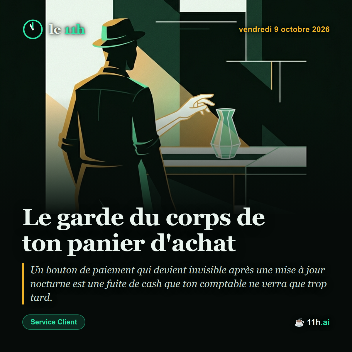 Le garde du corps de ton panier d'achat — le 11h du vendredi 9 octobre 2026