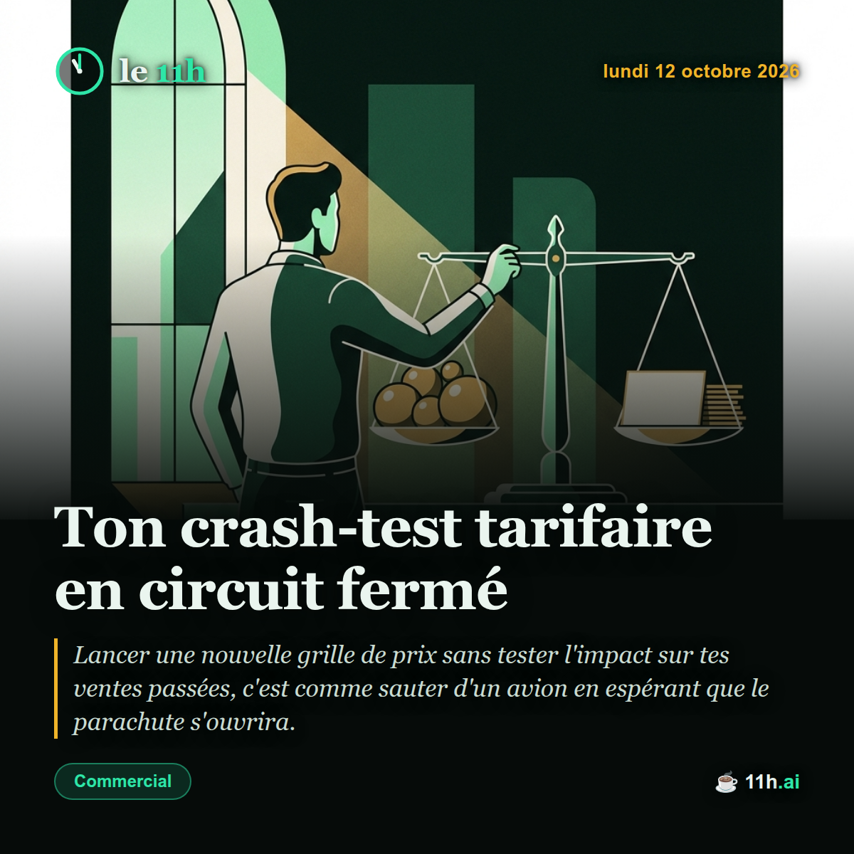 Ton crash-test tarifaire en circuit fermé — le 11h du lundi 12 octobre 2026