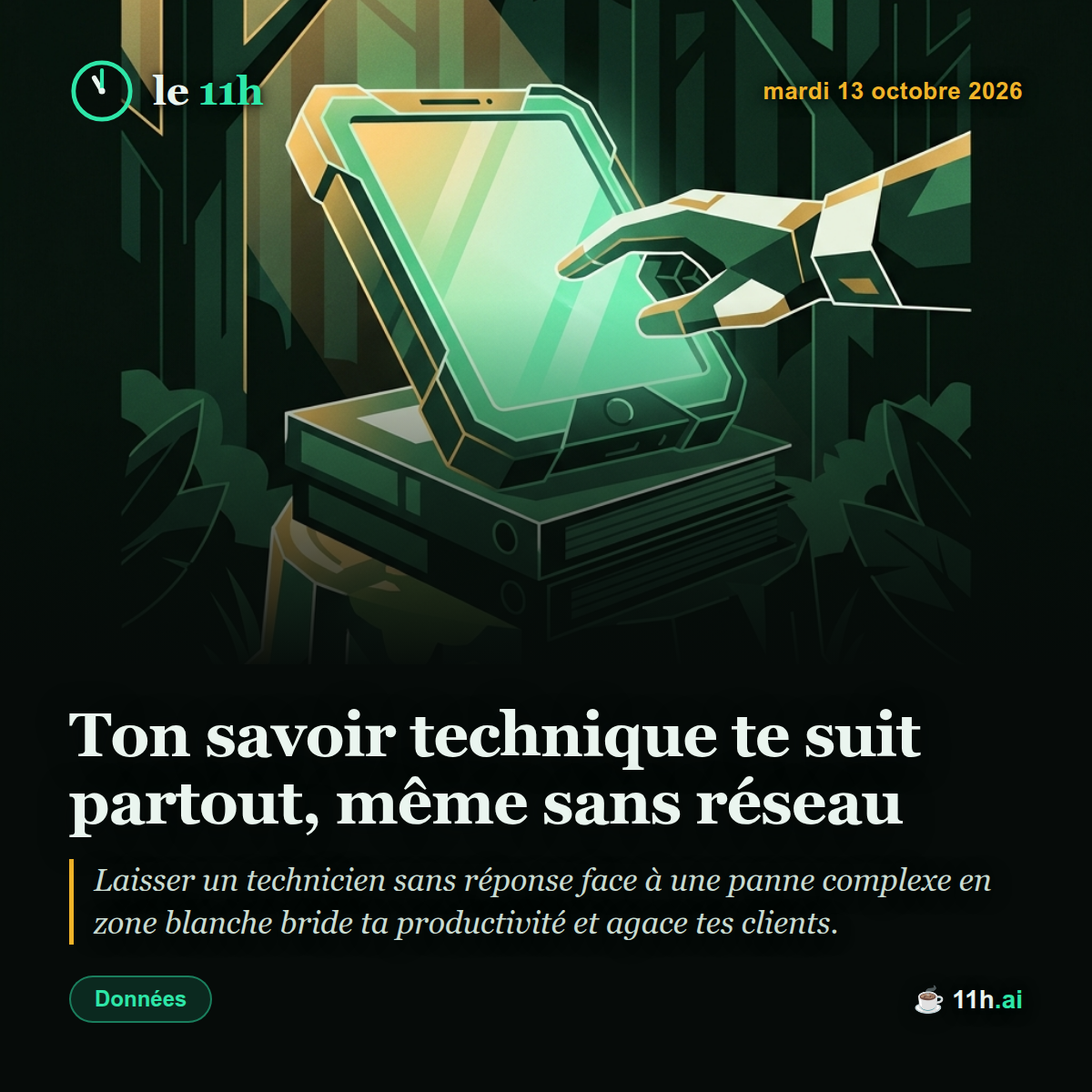Ton savoir technique te suit partout, même sans réseau — le 11h du mardi 13 octobre 2026